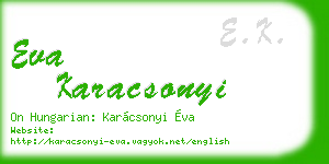 eva karacsonyi business card